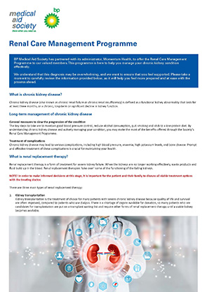 Renal Care Programme information leaflet